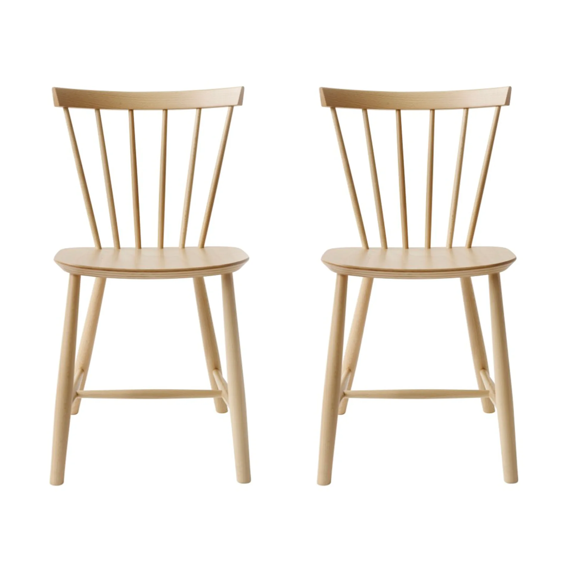 J46 chair, Beech natural lacquered, 2-pack FDB Møbler