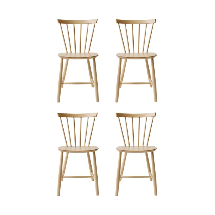 J46 chair, Beech natural lacquered, 4-pack - FDB Møbler