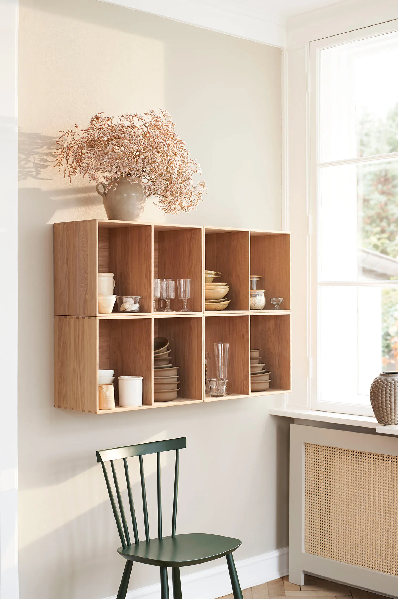 J46 chair, Beech natural lacquered, 6-pack FDB Møbler