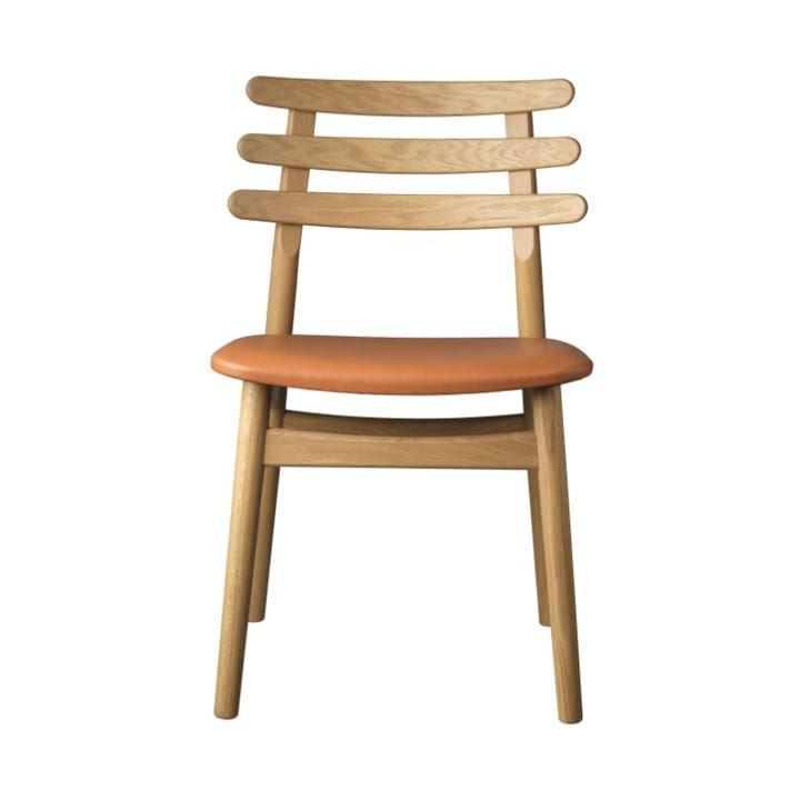 J48 chair - Oak nature lacquered-cognac leather - FDB Møbler