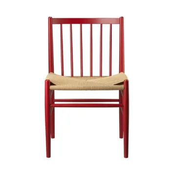 J80 chair - Ruby red beech-paper cord - FDB Møbler
