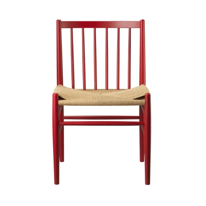 J80 chair - Ruby red beech-paper cord - FDB Møbler
