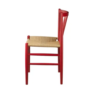 J80 chair - Ruby red beech-paper cord - FDB Møbler