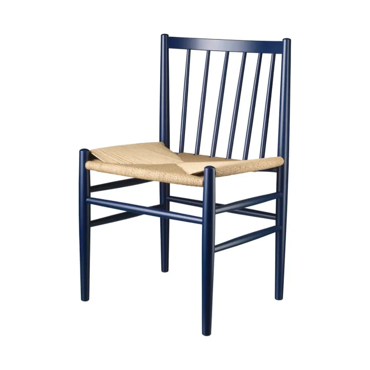 J80 chair, Steel blue beech-paper cord FDB Møbler
