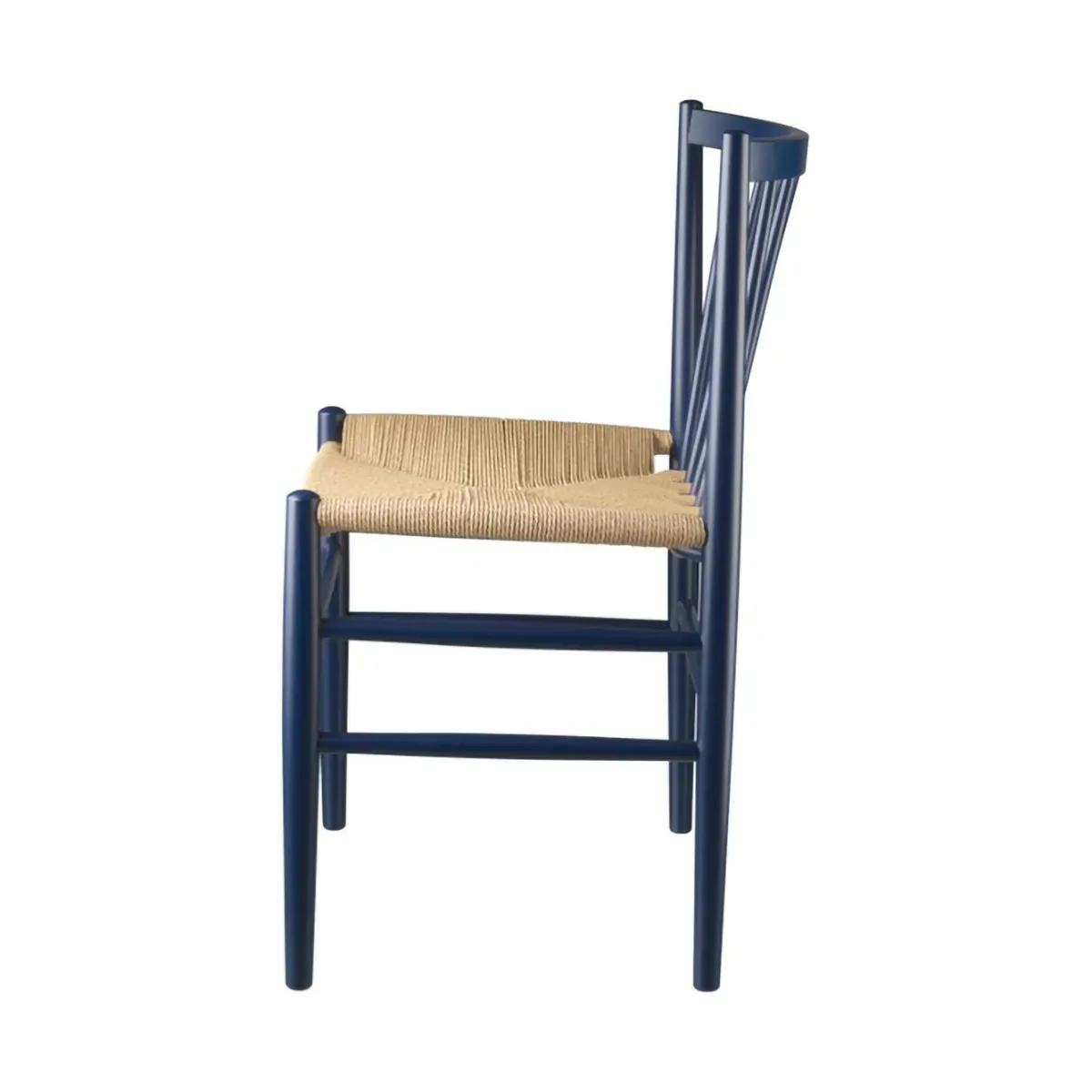 J80 chair, Steel blue beech-paper cord FDB Møbler