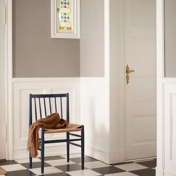 J80 chair - Steel blue beech-paper cord - FDB Møbler