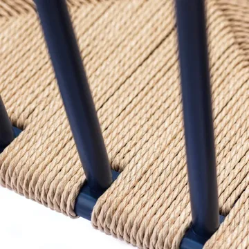 J81 chair with arms - Steel blue beech-paper cord - FDB Møbler