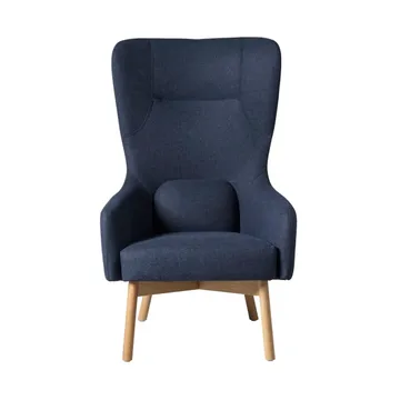L35 Gesja Wing Chair armchair - Dark blue-lacquered oak - FDB Møbler