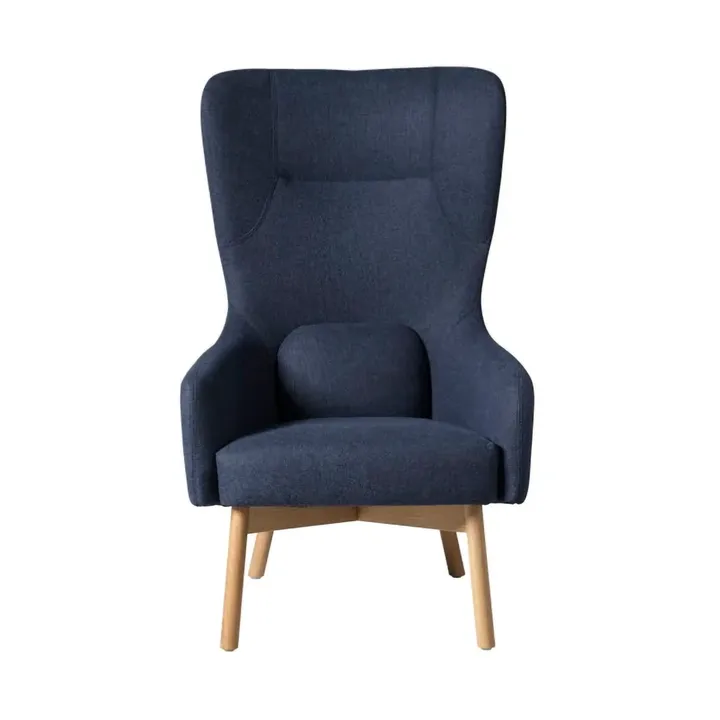 L35 Gesja Wing Chair armchair - Dark blue-lacquered oak - FDB Møbler
