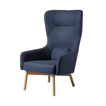 L35 Gesja Wing Chair armchair - Dark blue-lacquered oak - FDB Møbler