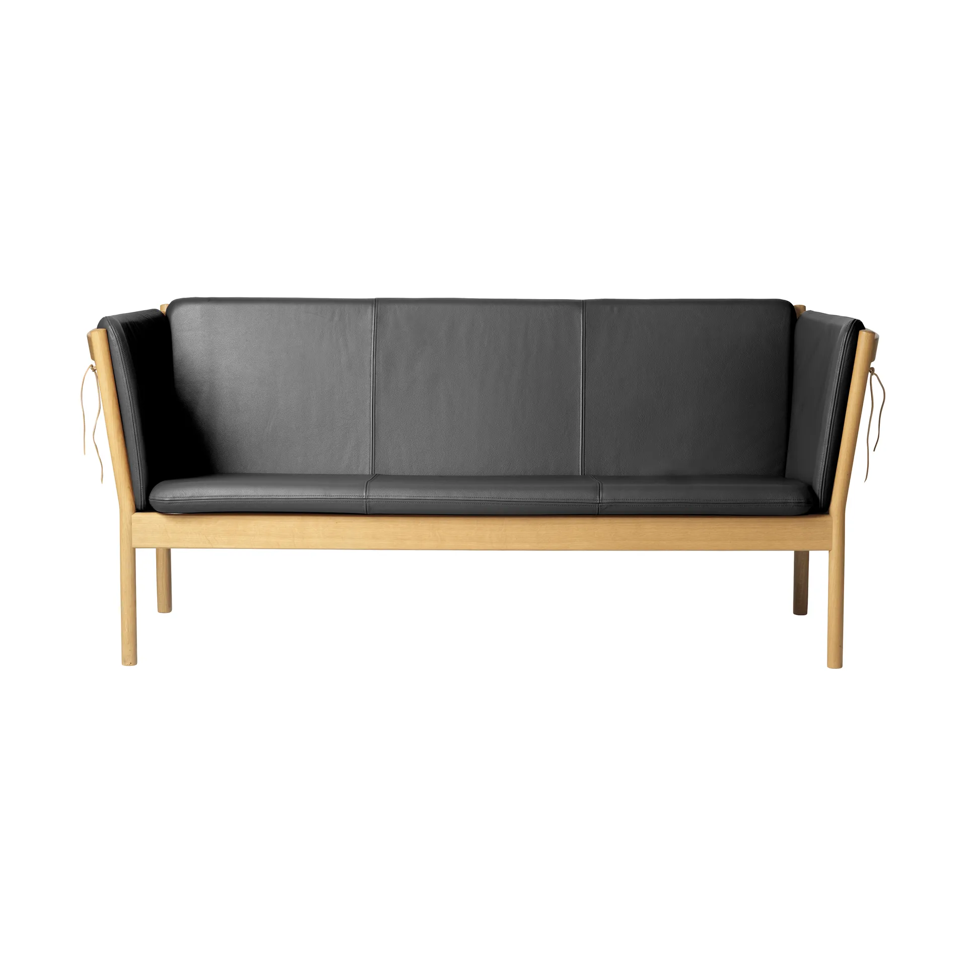 L45 MK154 sofa, Lacquered oak-leather black FDB Møbler