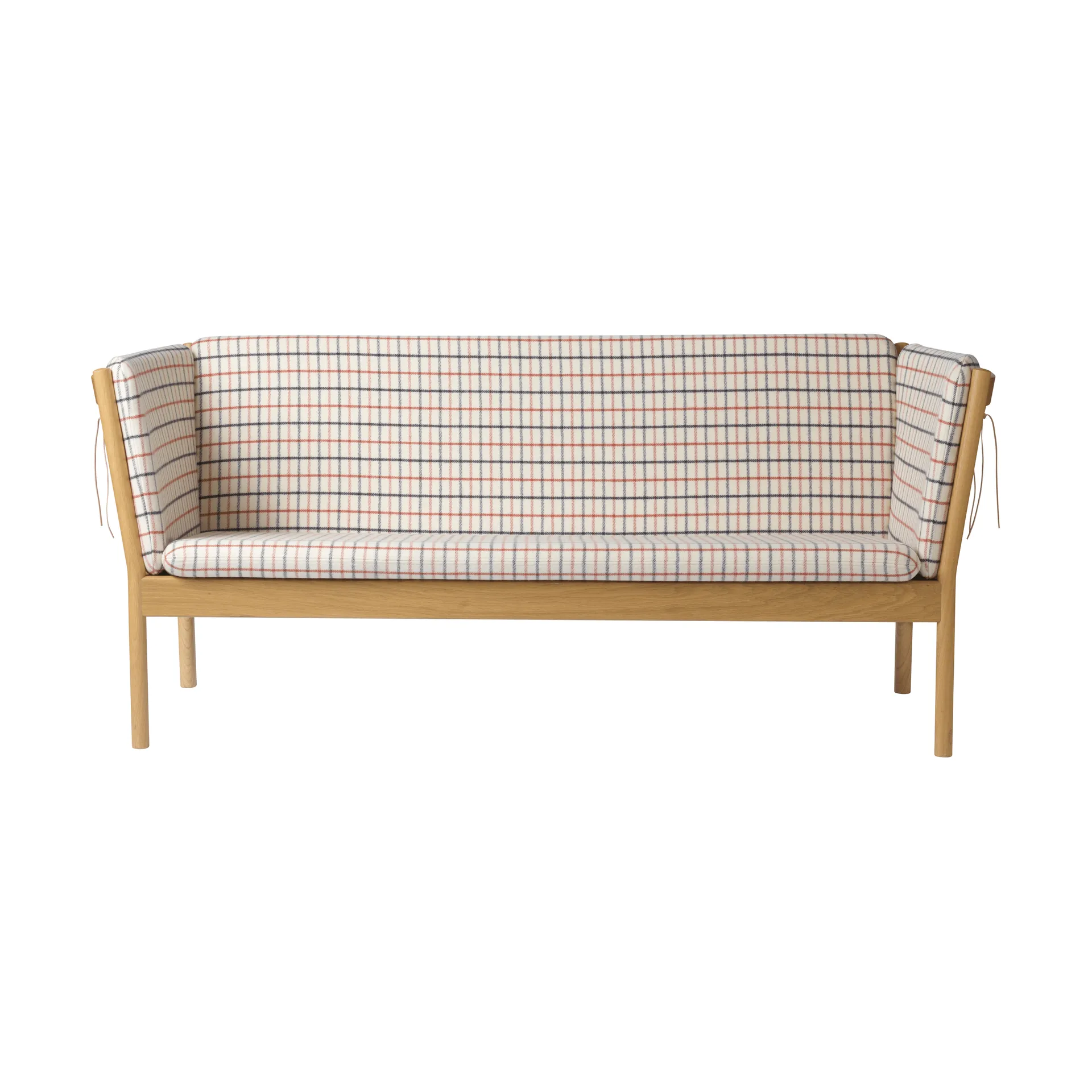 L45 MK154 sofa, Lacquered oak–beige fabric FDB Møbler