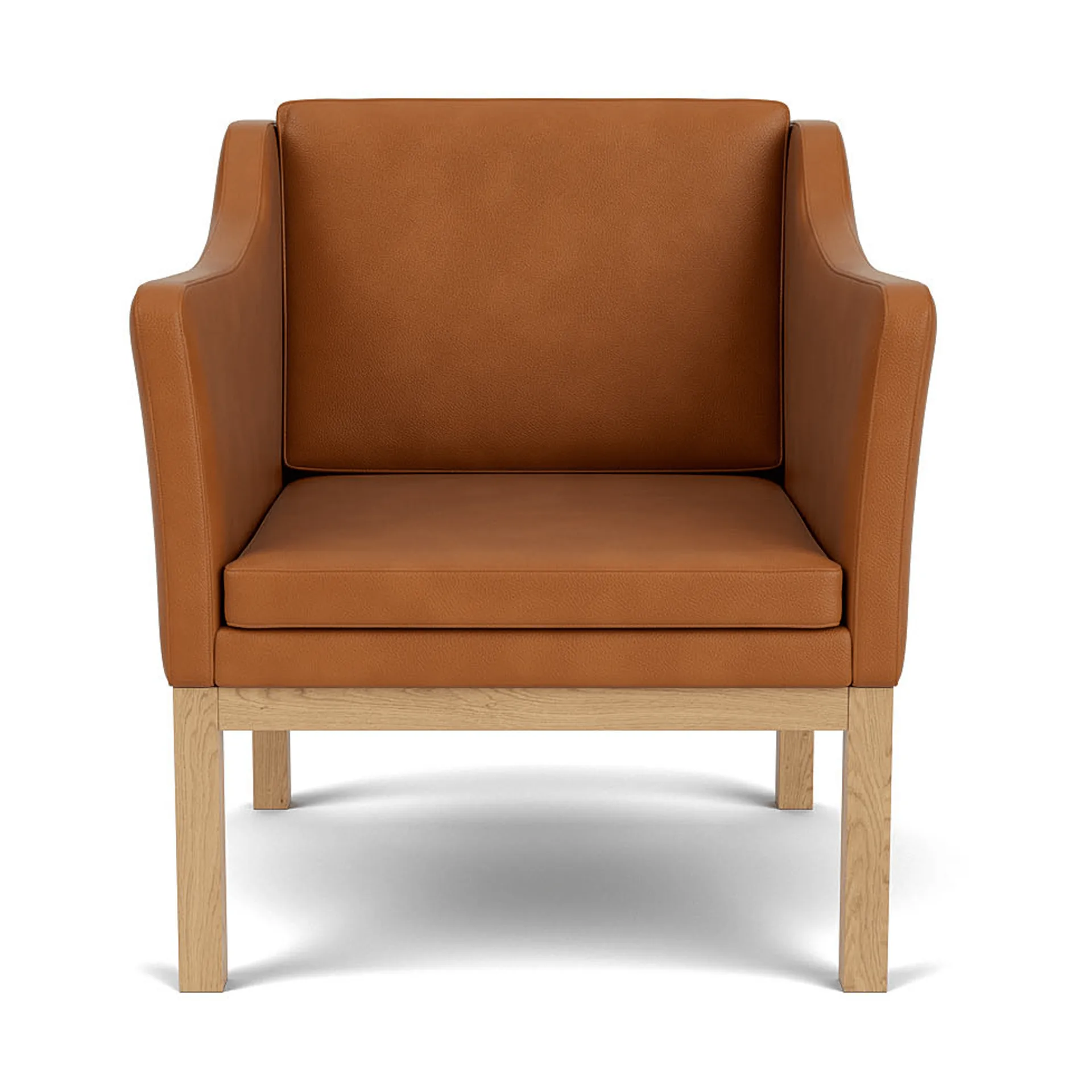 L46 MK155 armchair, Lacquered oak-leather cognac FDB Møbler