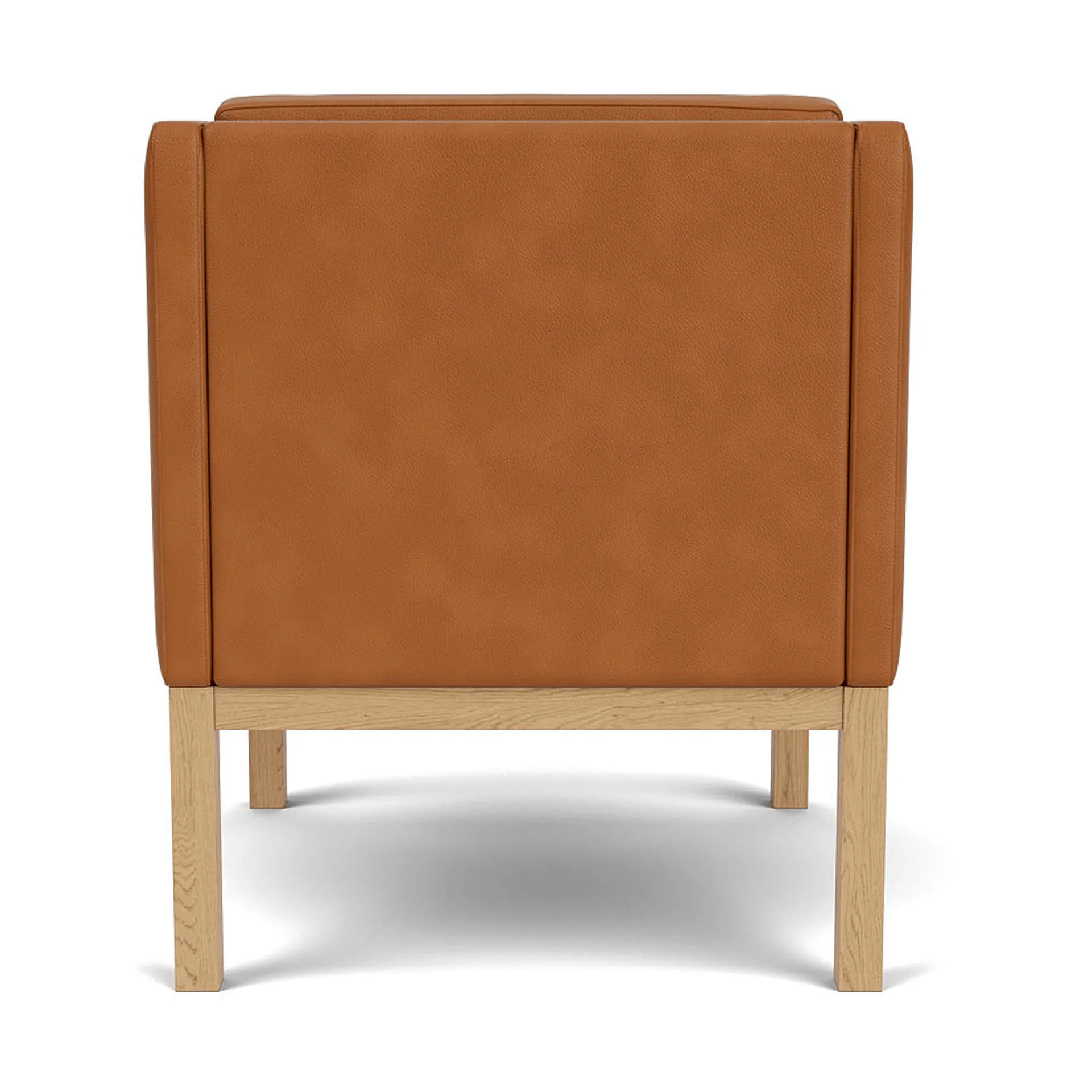 L46 MK155 armchair, Lacquered oak-leather cognac FDB Møbler
