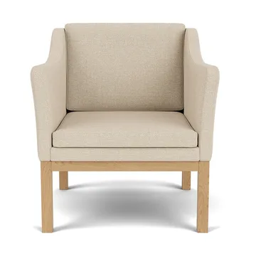 L46 MK155 armchair - Lacquered oak–beige fabric - FDB Møbler
