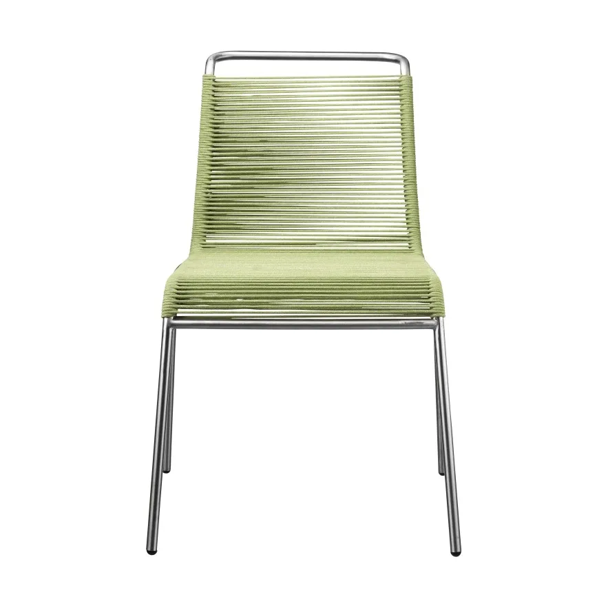 FDB Mobler M20 Teglgård Cord Chair Green mixed-stainless steel