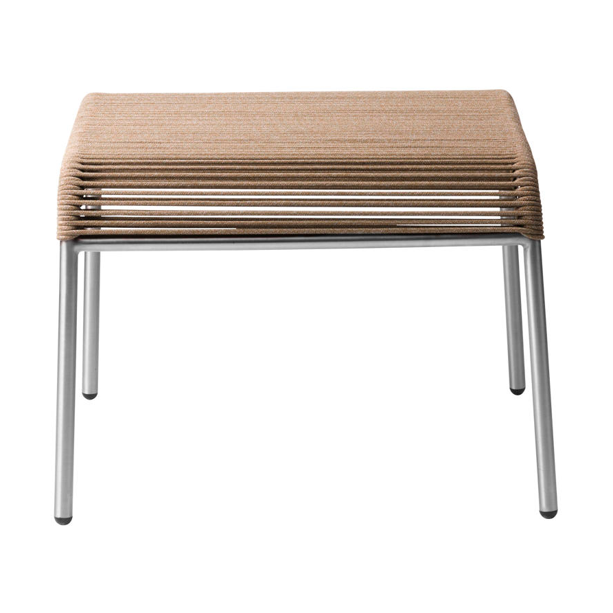 FDB Mobler M20S Teglgaard Cord Footrest Ottoman Brown mixed-stainless steel