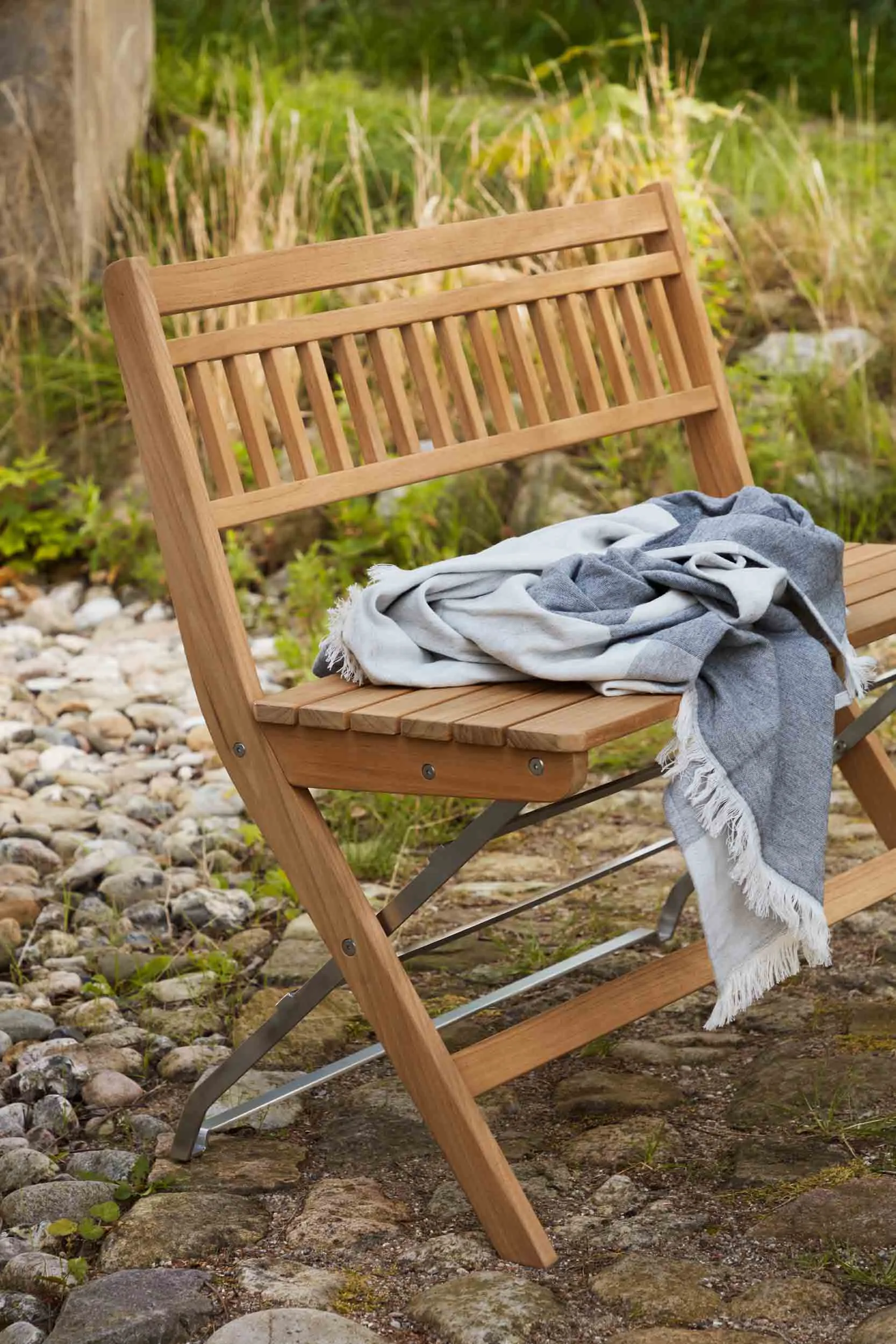 M24 Lilleø balcony bench, Teak-stainless steel FDB Møbler