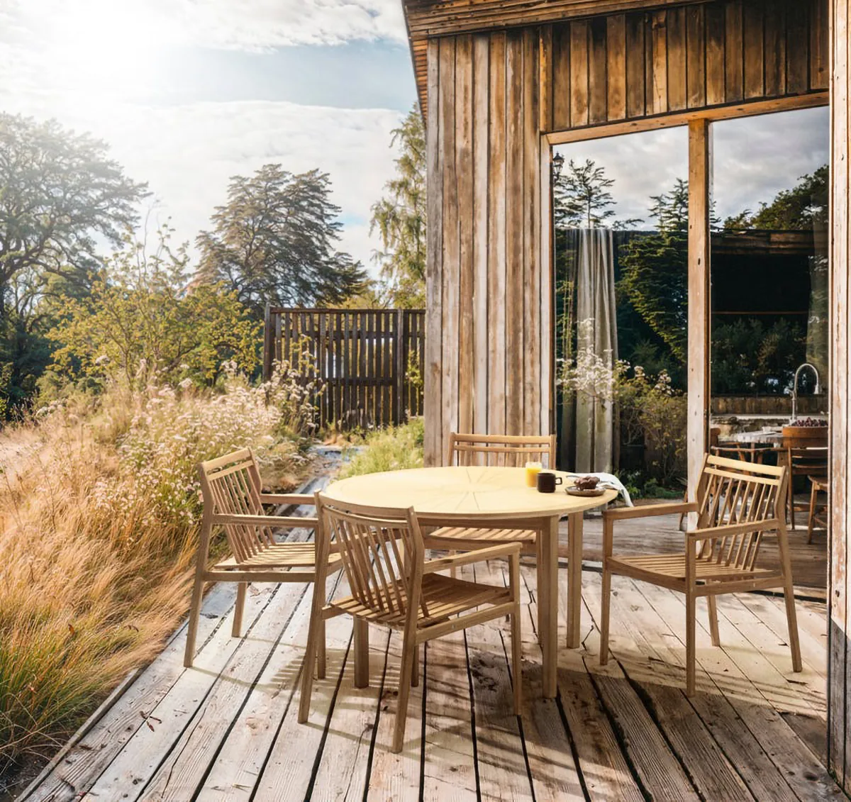 M27 Sammen round garden table Ø120 cm, Teak solid oiled FDB Møbler