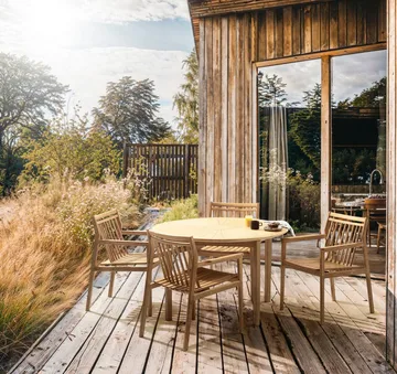 M27 Sammen round garden table Ø120 cm - Teak solid oiled - FDB Møbler