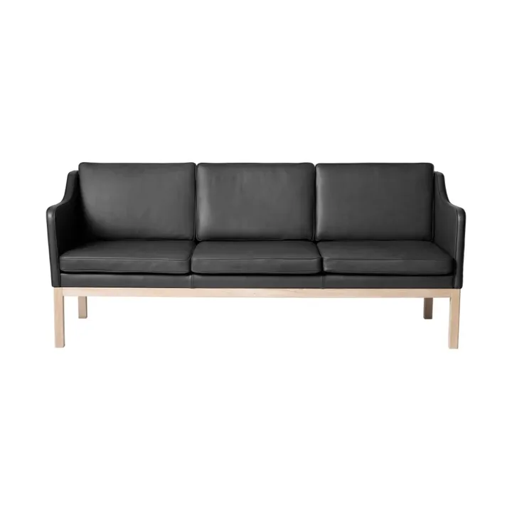 MK46 Mogens Koch 3-seater sofa - Lacquered oak-black leather - FDB Møbler