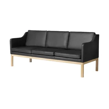 MK46 Mogens Koch 3-seater sofa - Lacquered oak-black leather - FDB Møbler