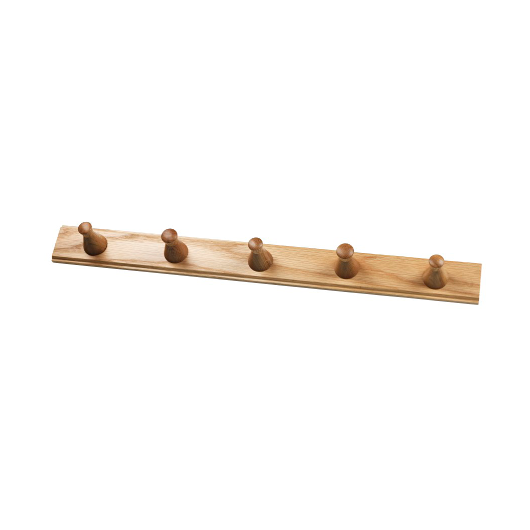FDB Mobler Q3 Allé hook rack with 5 hooks Oak nature lacquered