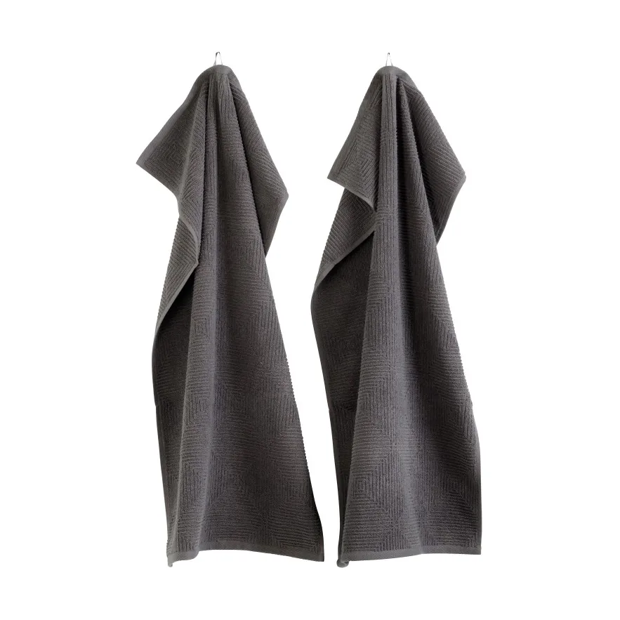 R33 Kirkeby towel 2-pack, Granite gray FDB Møbler