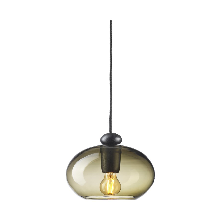 FDB Møbler U2 Hiti pendant lamp Smokey grey-oak black painted