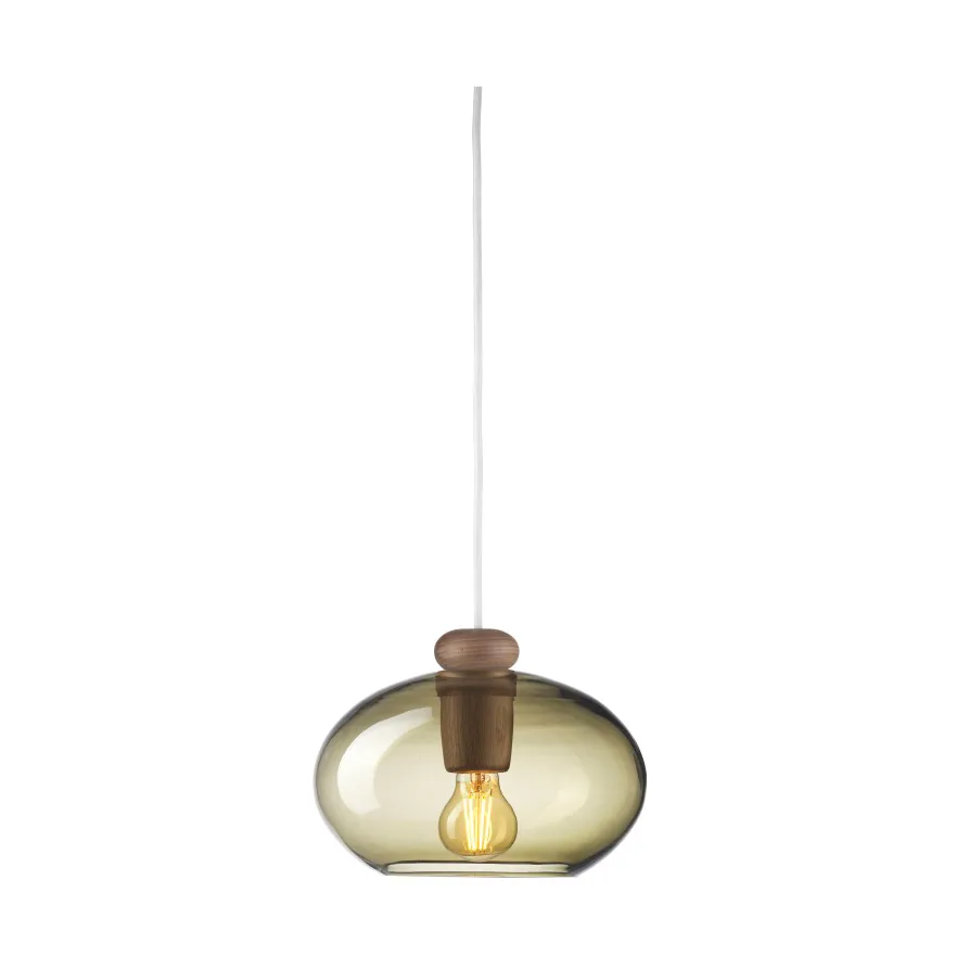 FDB Møbler U2 Hiti pendant lamp Smokey grey-walnut nature lacquered