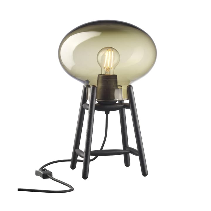 U4 Hiti table lamp - Smoked glass-oak black painted - FDB Møbler