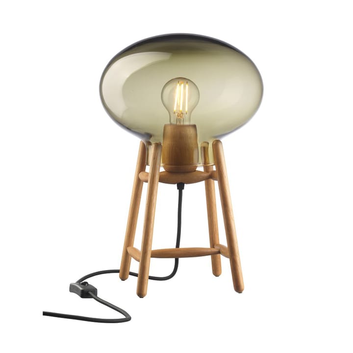 U4 Hiti table lamp - Smoked glass-oak nature lacquered - FDB Møbler