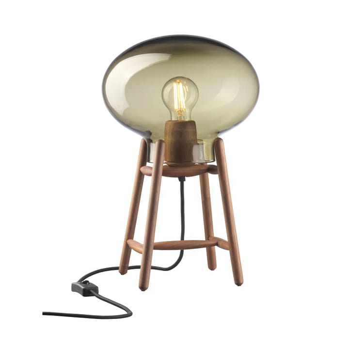 U4 Hiti table lamp - Smoked glass-walnut nature lacquered - FDB Møbler