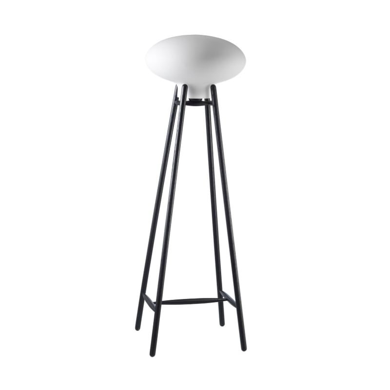 FDB Møbler U5 Hiti floor lamp Opal glass-oak black painted