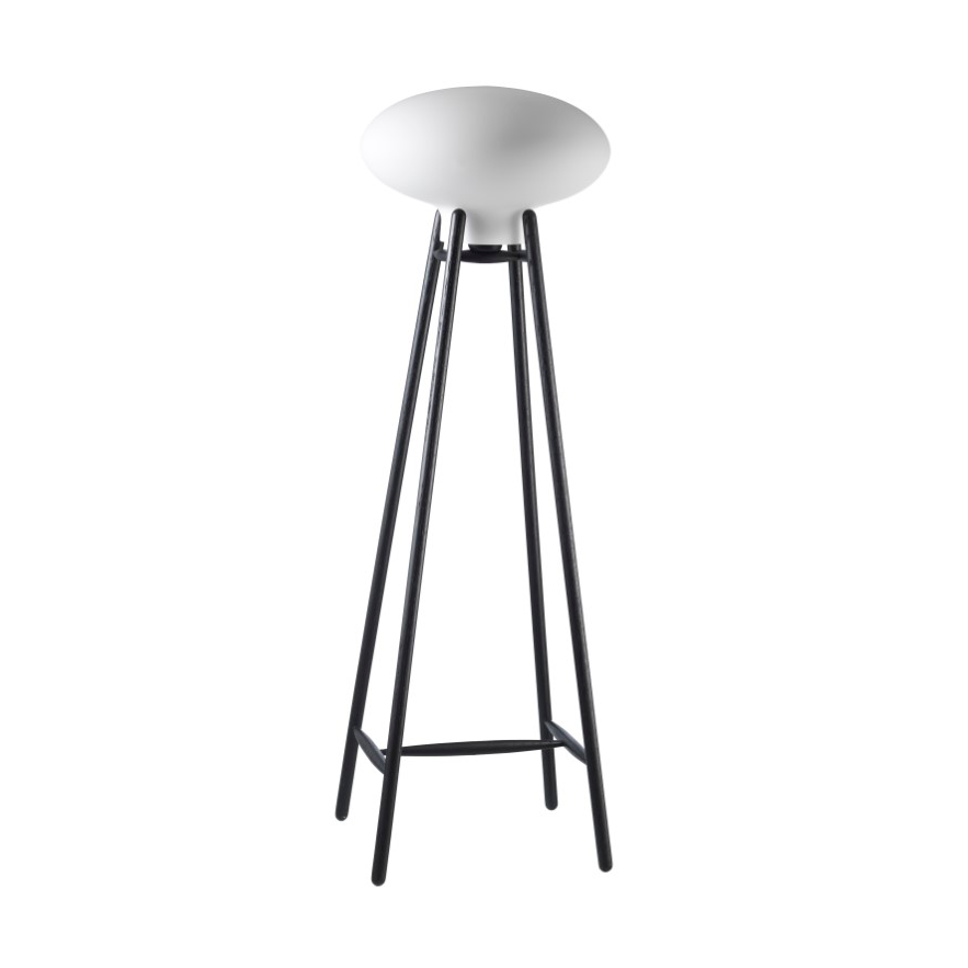 FDB Møbler U5 Hiti floor lamp Opal glass-oak black painted