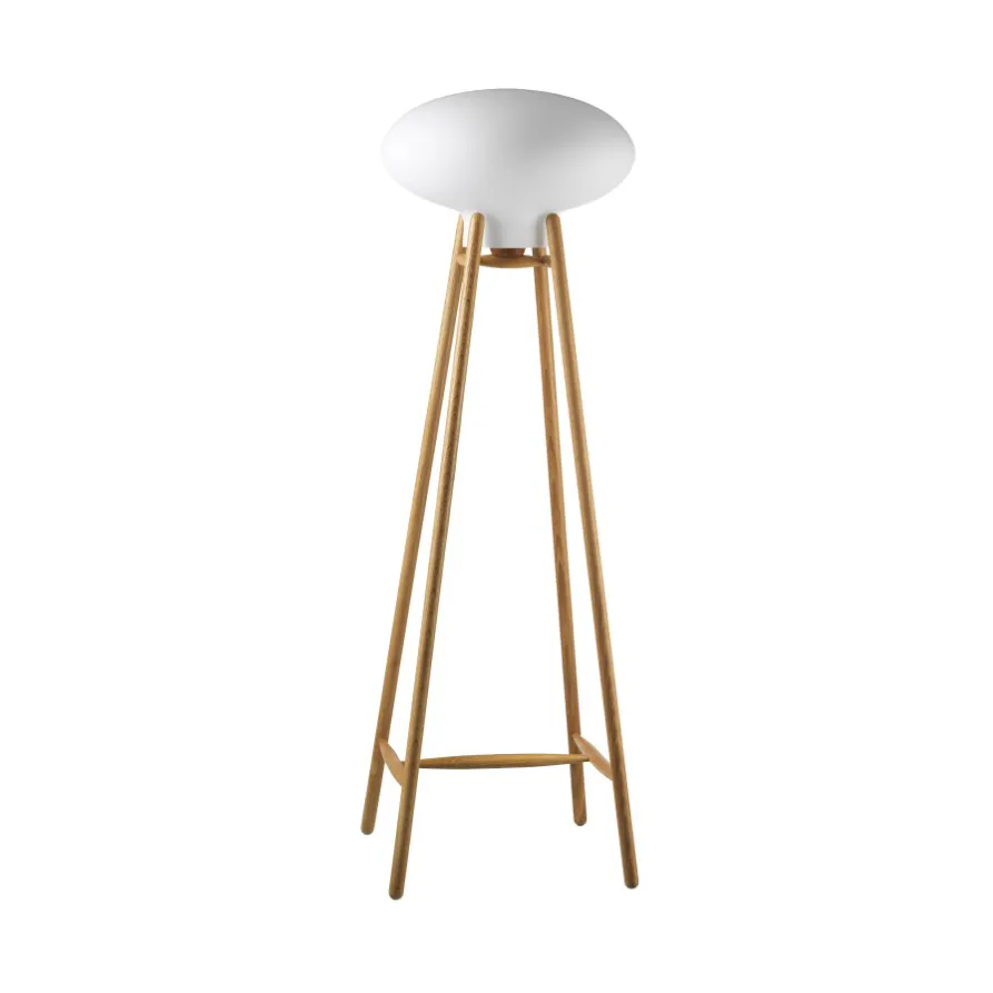 U5 Hiti floor lamp, Opal glass-oak nature lacquered FDB Møbler