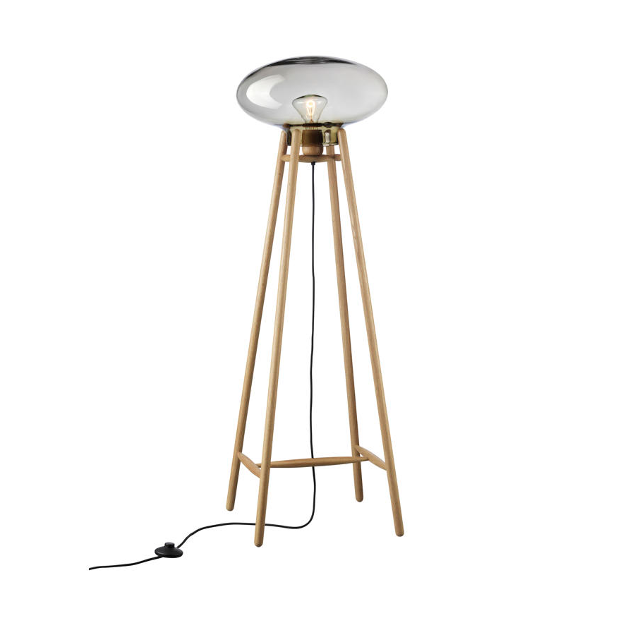 FDB Møbler U5 Hiti floor lamp Smokey grey-oak nature lacquered