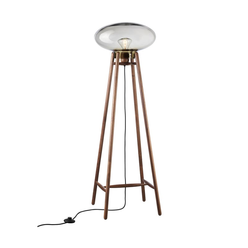 FDB Møbler U5 Hiti floor lamp Smokey grey-walnut nature lacquered