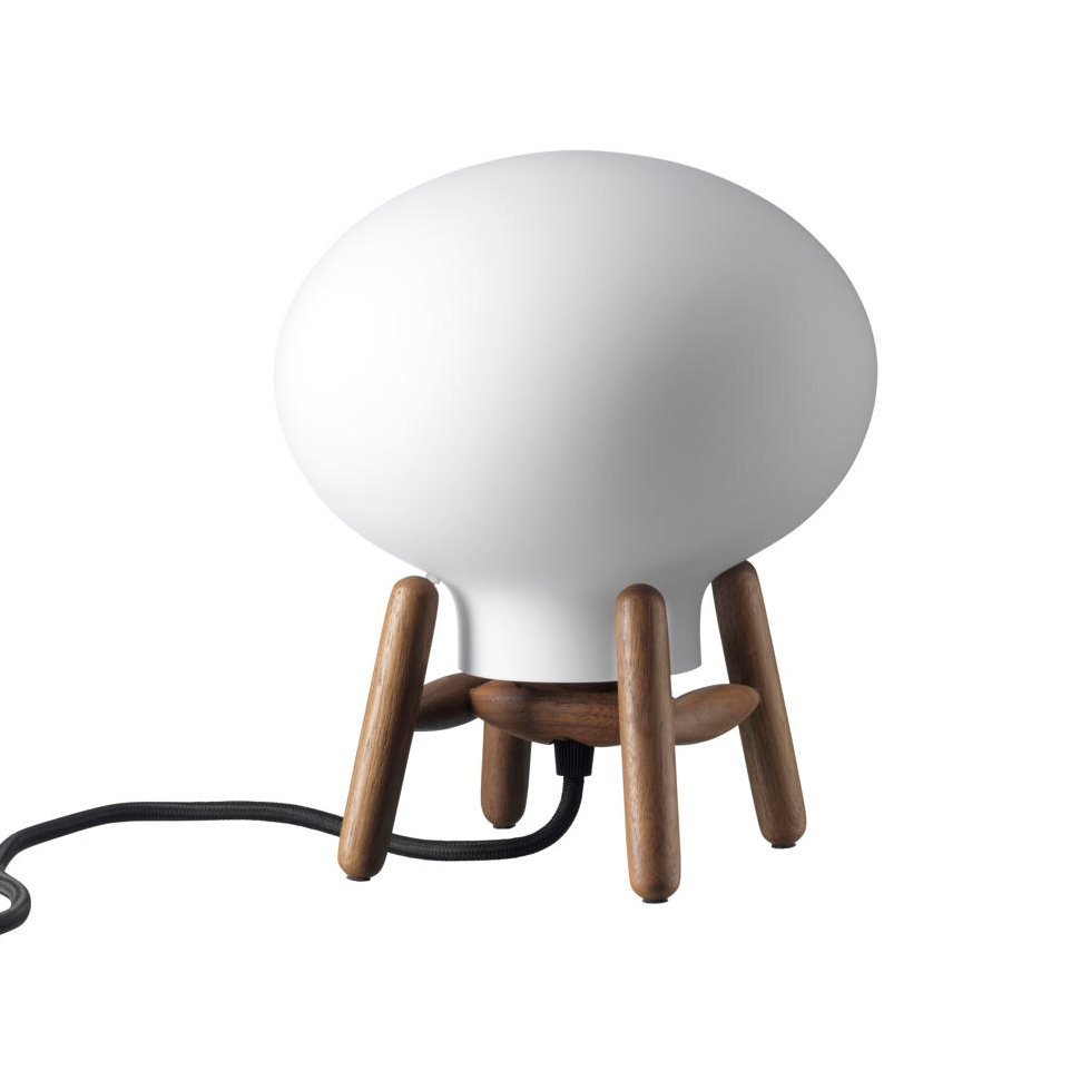 FDB Mobler U6 Hiti Mini table lamp Opal glass-walnut nature lacquered