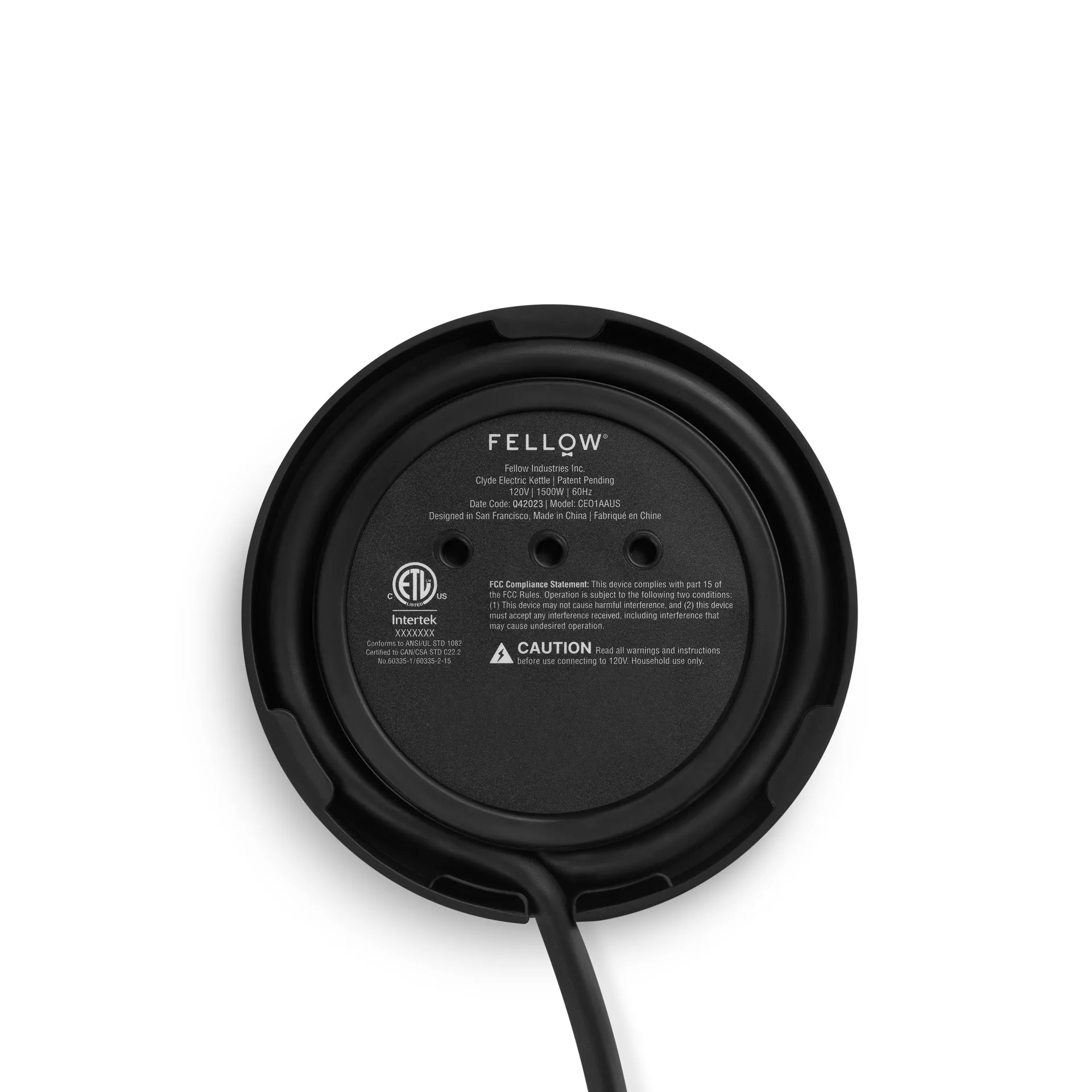Clyde electric kettle 1.5 L, Matte black Fellow