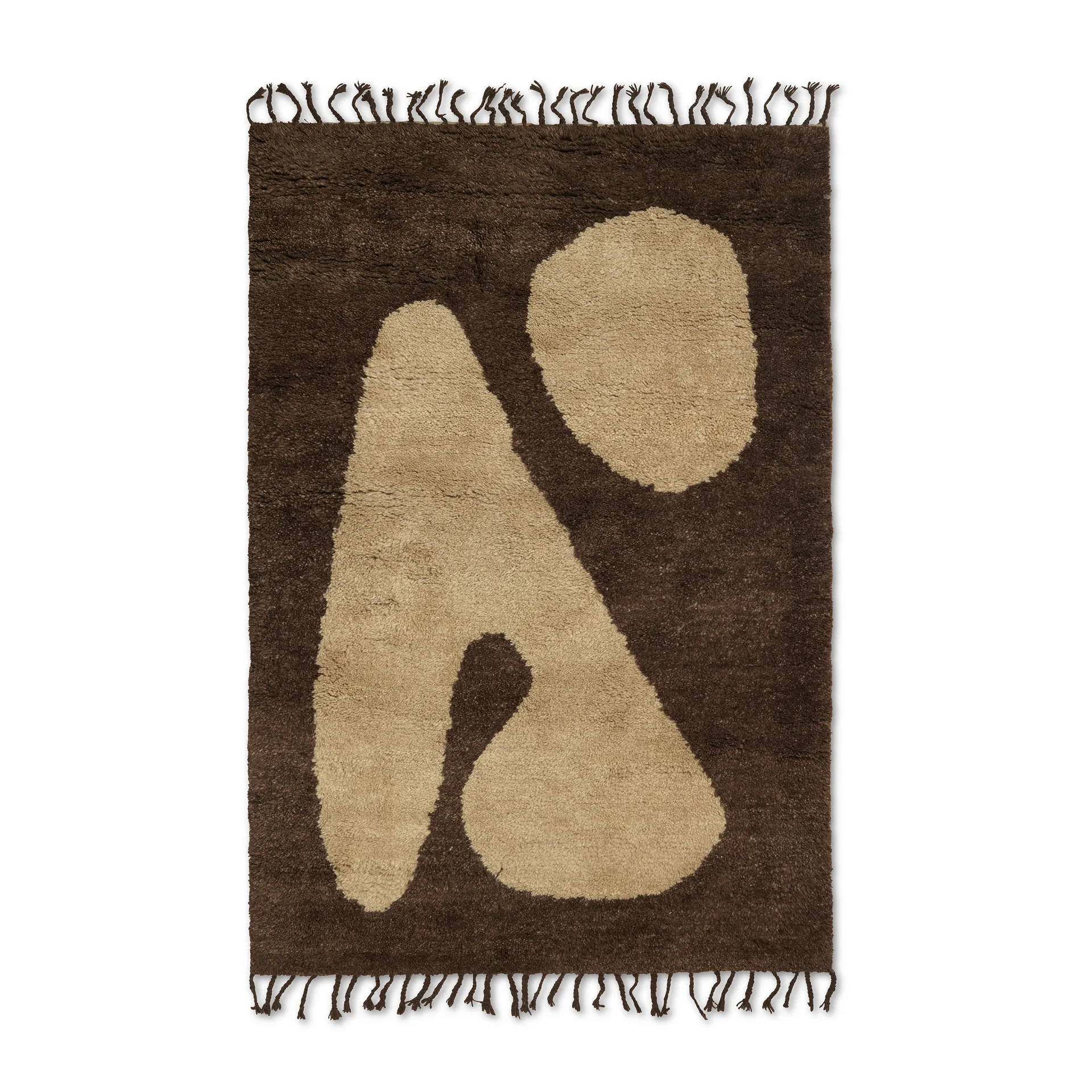 Abstract rug brown-off-white, 120x180 cm Ferm Living