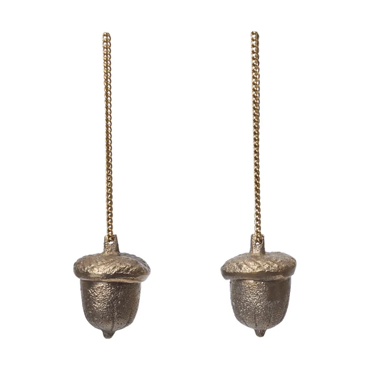 Acorn decorative hanging ornaments 2-pack - Brass - Ferm Living