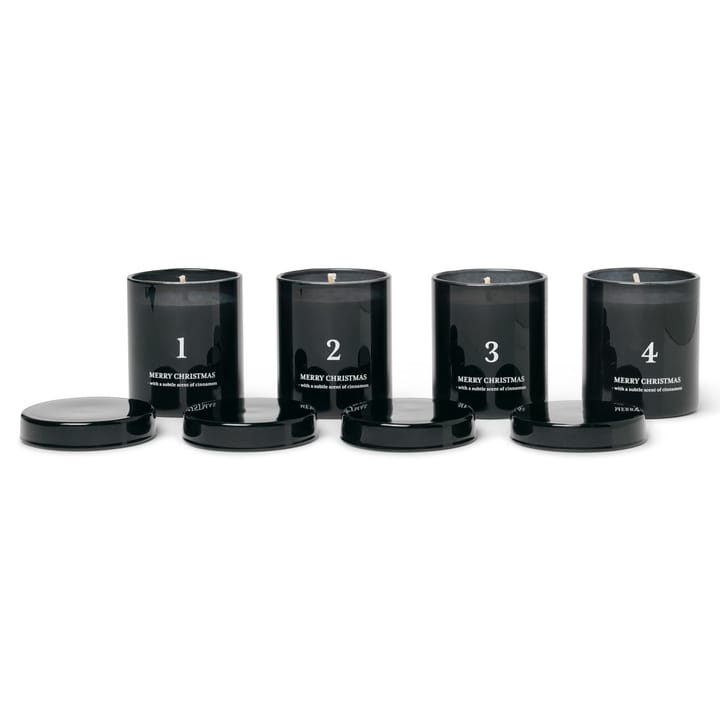 Advent candle with scent 4-pack - black - Ferm Living