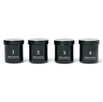 Advent candle with scent 4-pack - black - Ferm Living