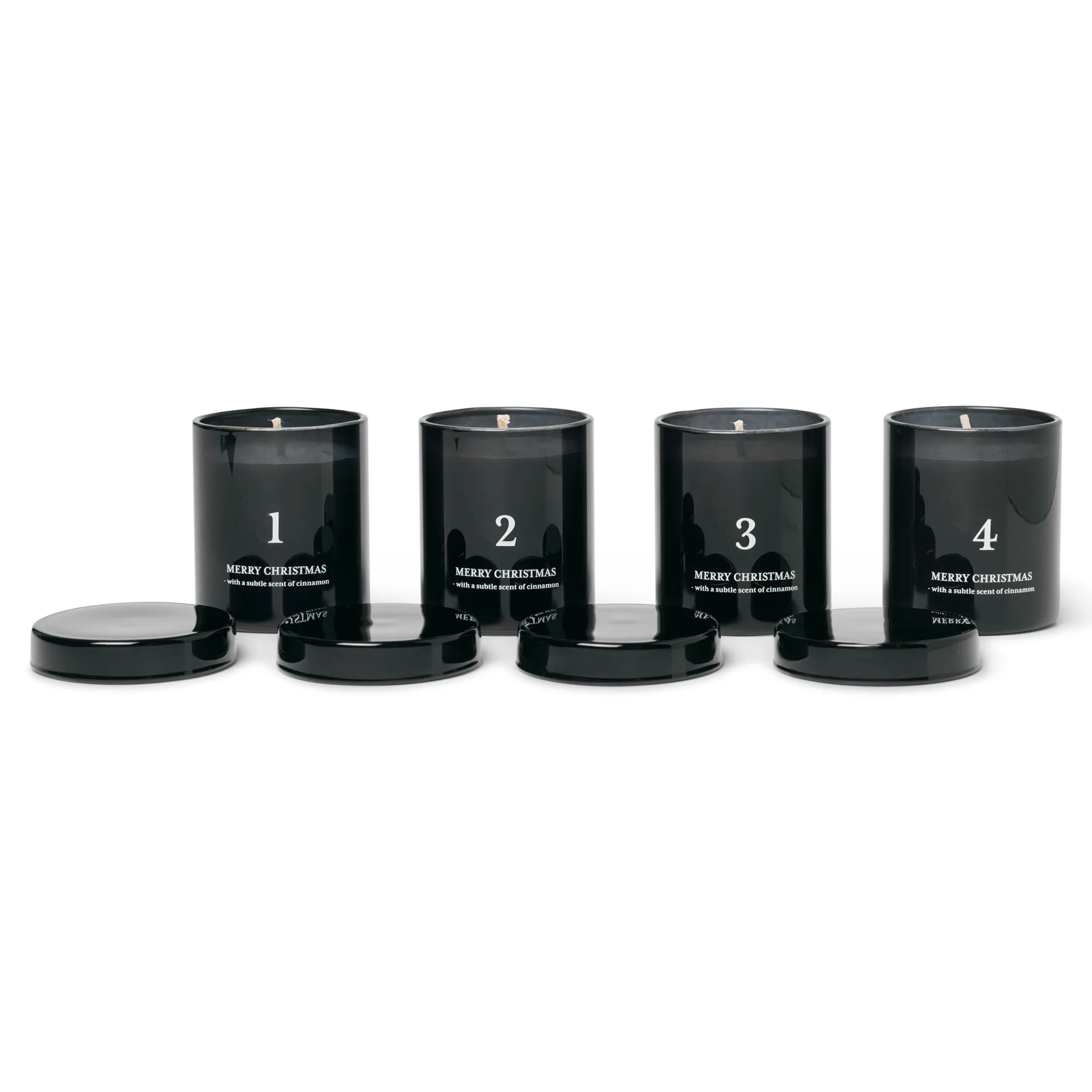 Advent candle with scent 4-pack, black Ferm Living
