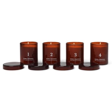 Advent candle with scent 4-pack - red brown - Ferm Living