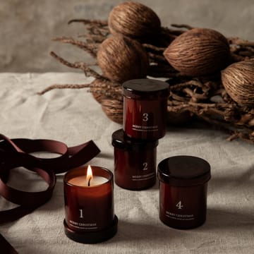 Advent candle with scent 4-pack - red brown - Ferm Living