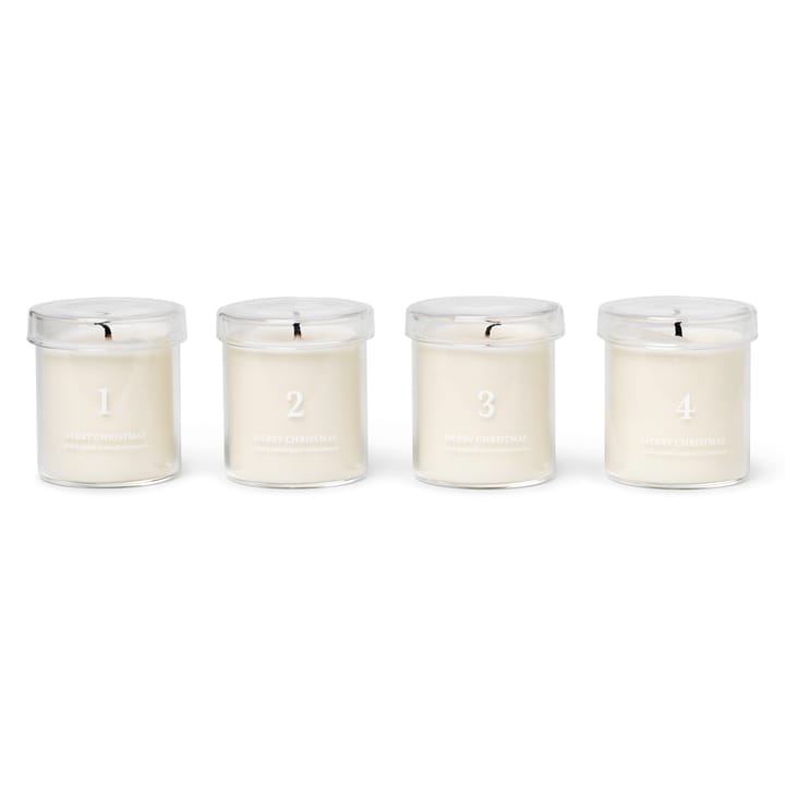 Advent candle with scent 4-pack - white - ferm LIVING