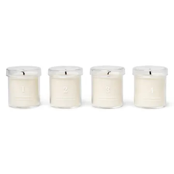 Advent candle with scent 4-pack - white - Ferm Living