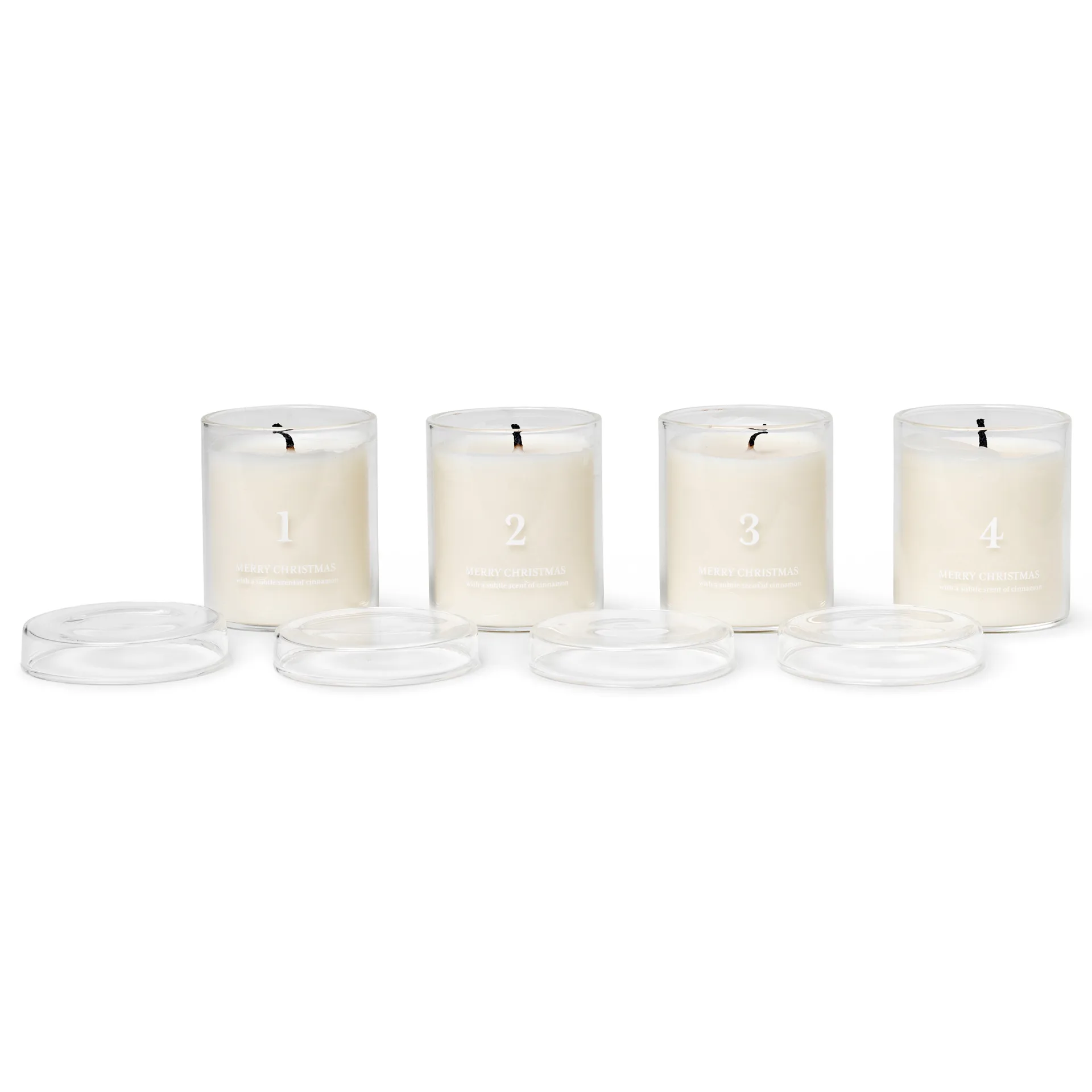 Advent candle with scent 4-pack, white Ferm Living